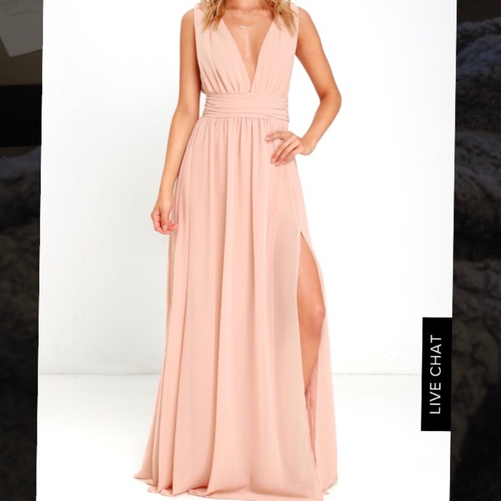 Lulu’s Heavenly Hues Blush Maxi Dress